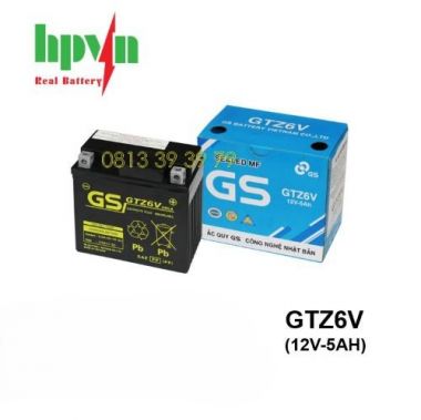  Ắc Quy GS GTZ6V (12V-5AH)