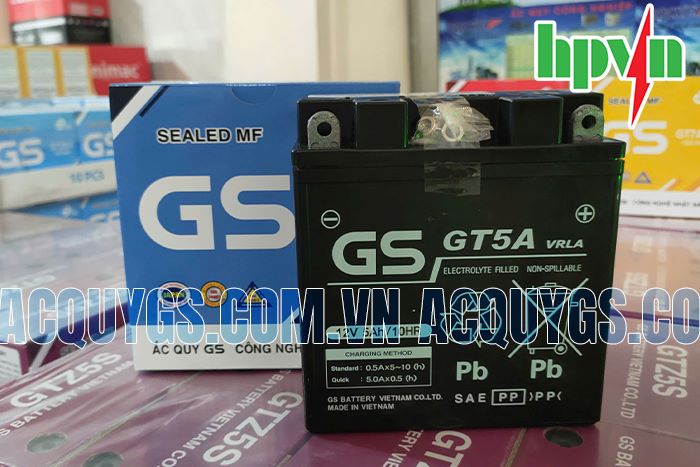 Bình ắc quy GS GT5A 12V 5Ah Chính Hãng