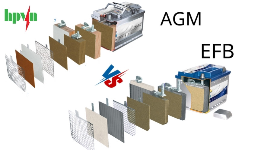 Cấu tạo ắc quy AGM và ắc quy EFB