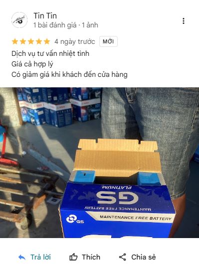 Đánh giá từ khách hàng mua bình ắc quy ô tô GS tại acquygs.com.vn