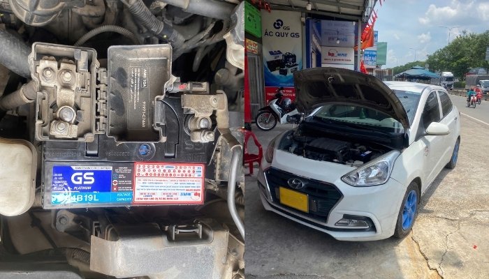 Thay ắc quy GS cho Hyundai Grand i10